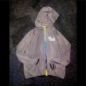 PINK Windbreaker w/ Rainbow Zipper
